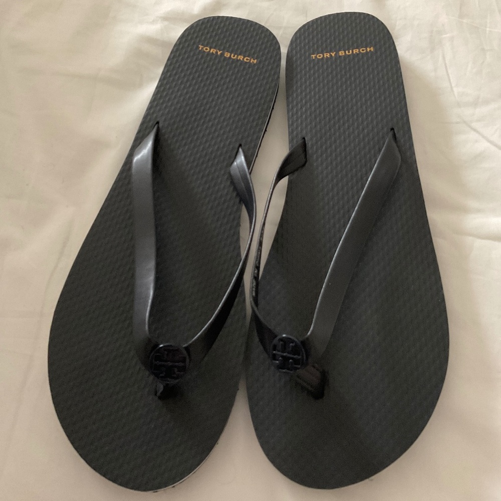 NWT Tory Burch mini Minnie flip flop perfect navy SIZE 10